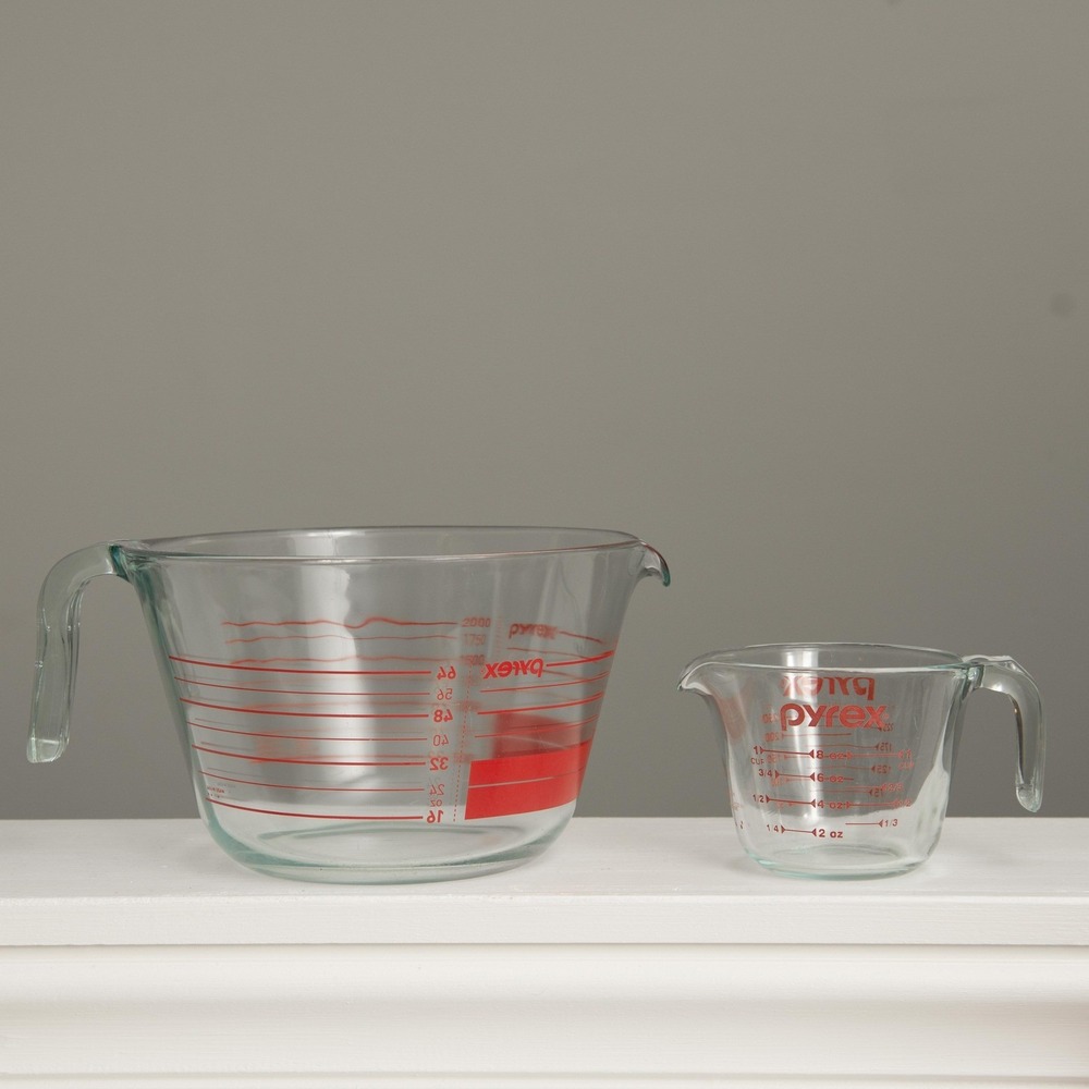 PYREX 64oz XL Glass Measuring Cup 8 AND Small 8 oz - 2 Quart & 1 Cup Food Prep